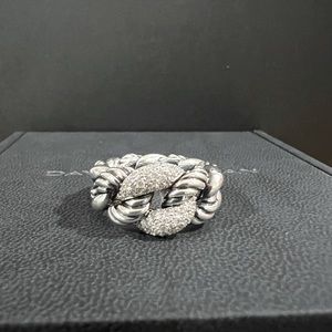 DAVID YURMAN
Belmont Curb Link Ring Pave Diamond Sterling Silver